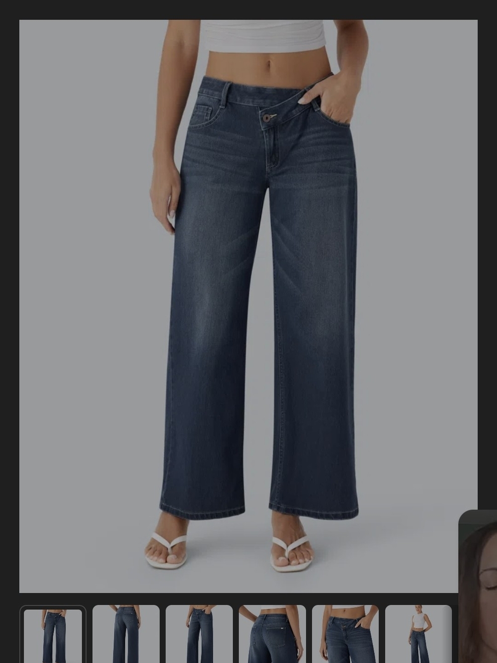 HALARA Wide-Leg Jeans in Dark Indigo